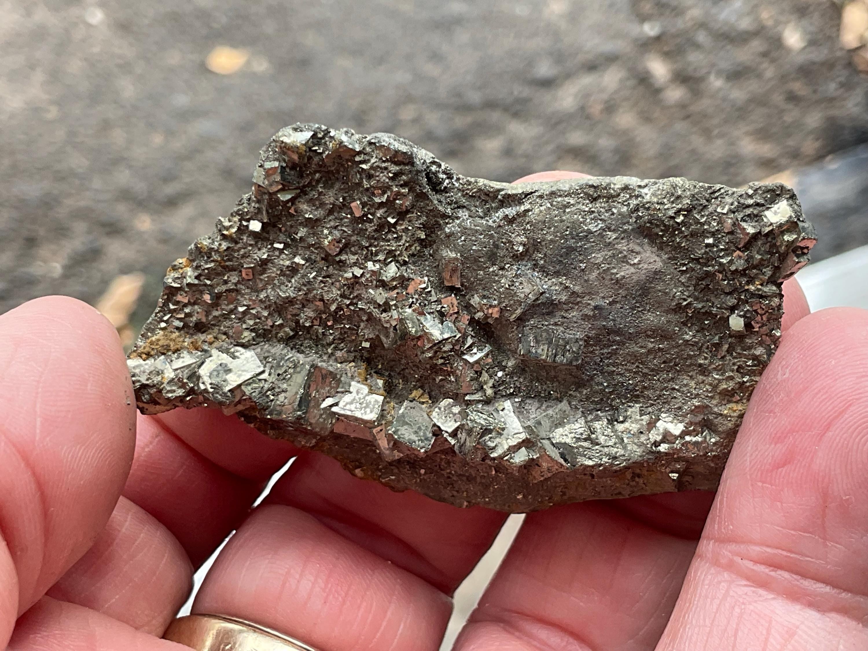 44g Cubic Pyrite on Solid Pyrite Matrix Specimen 1B