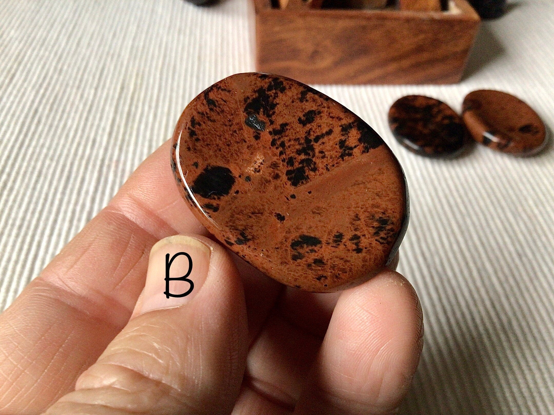 Mahogany Obsidian Thumb Stone/Worry Stone Group 1