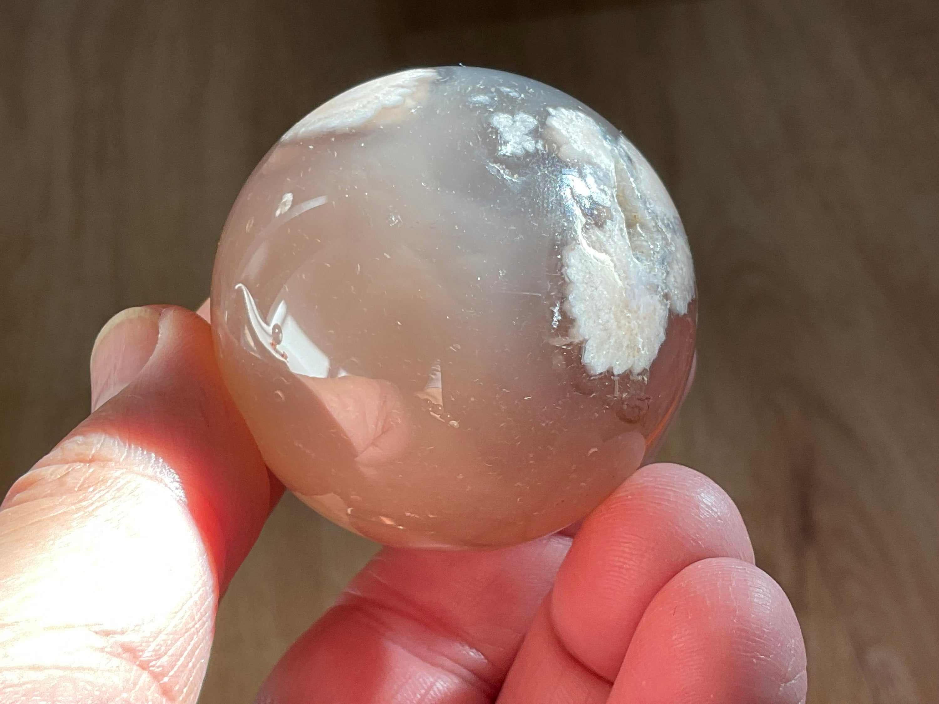 129g Flower Agate Sphere 4A