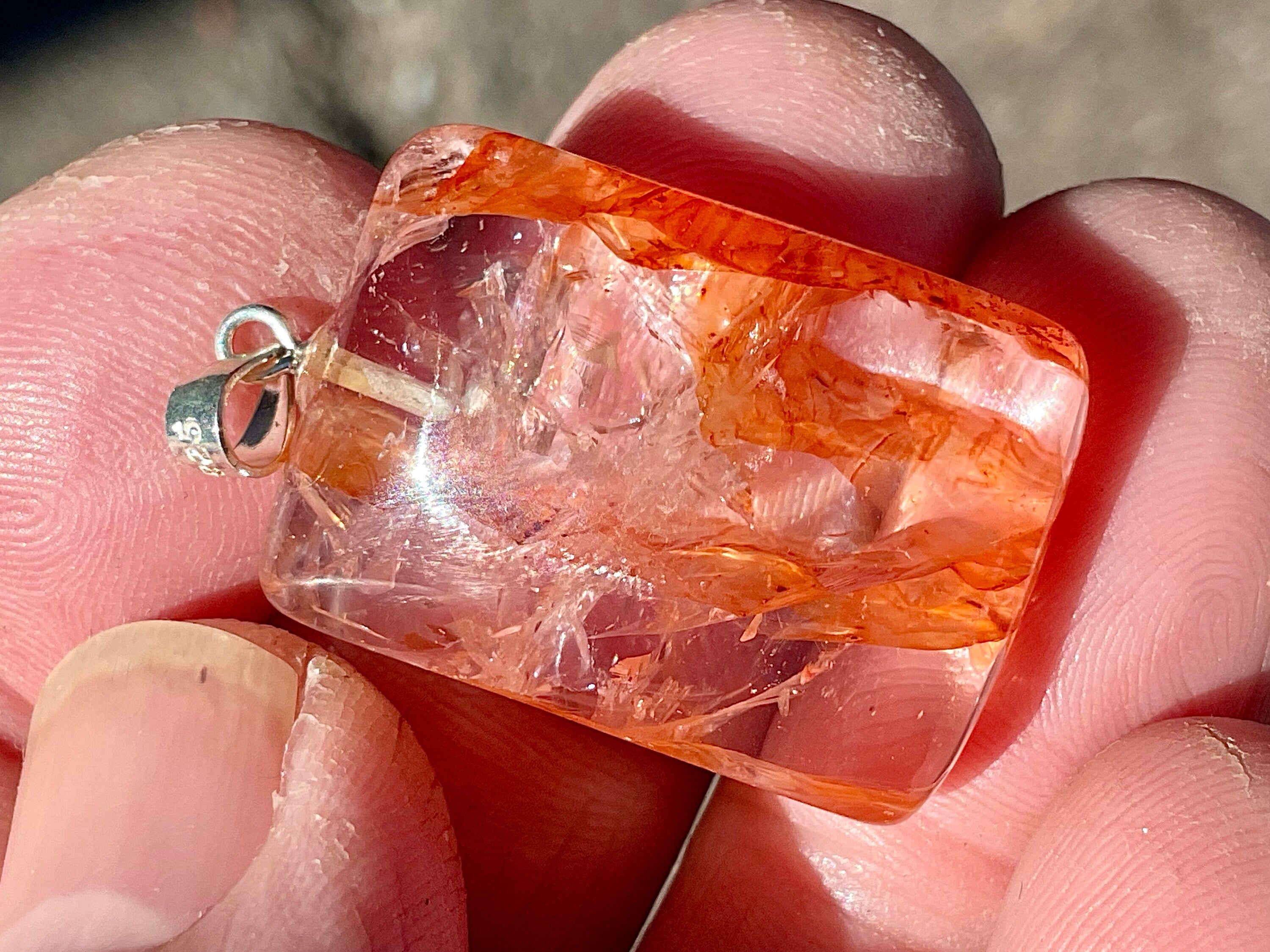 Fire Quartz Pillow Cabochon 3B
