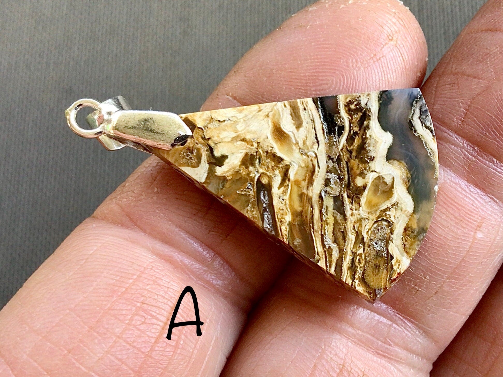 Indonesian Fossilised Palm Tree Pendants Group 6