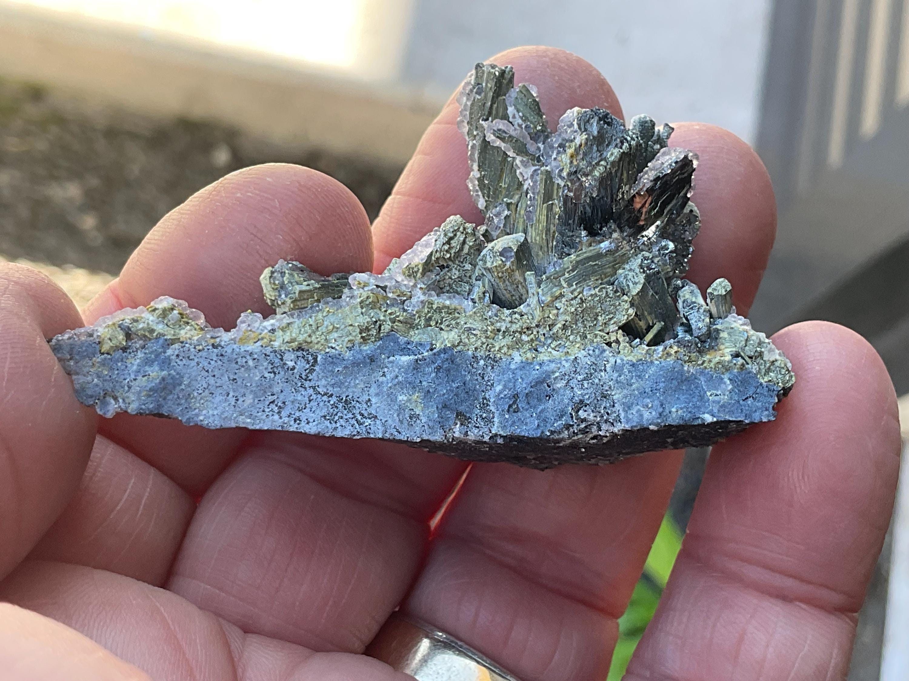 40g Fluorite on Stibnite Specimen 2B from Jiangxi, China