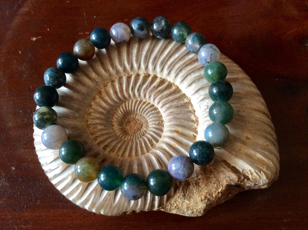 8mm Moss Agate Bracelet