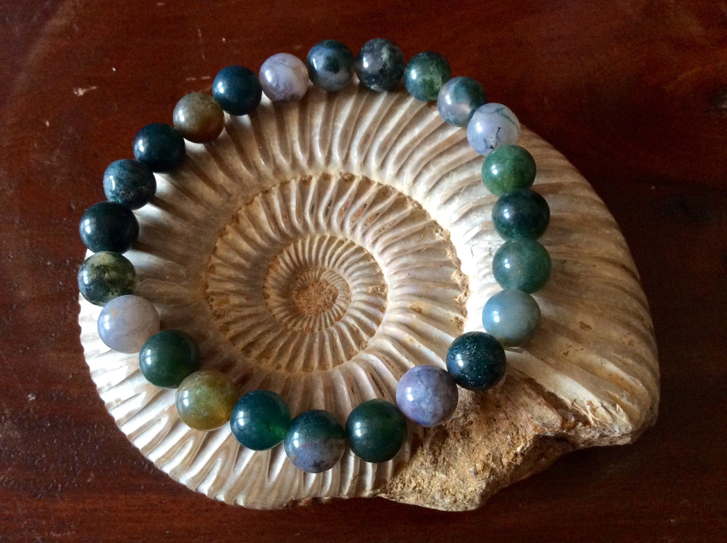 8mm Moss Agate Bracelet