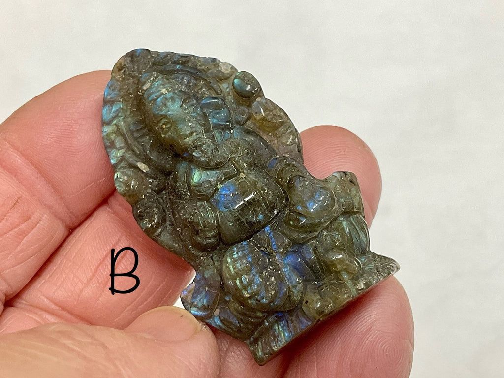 Labradorite Ganesha Carving Group 2
