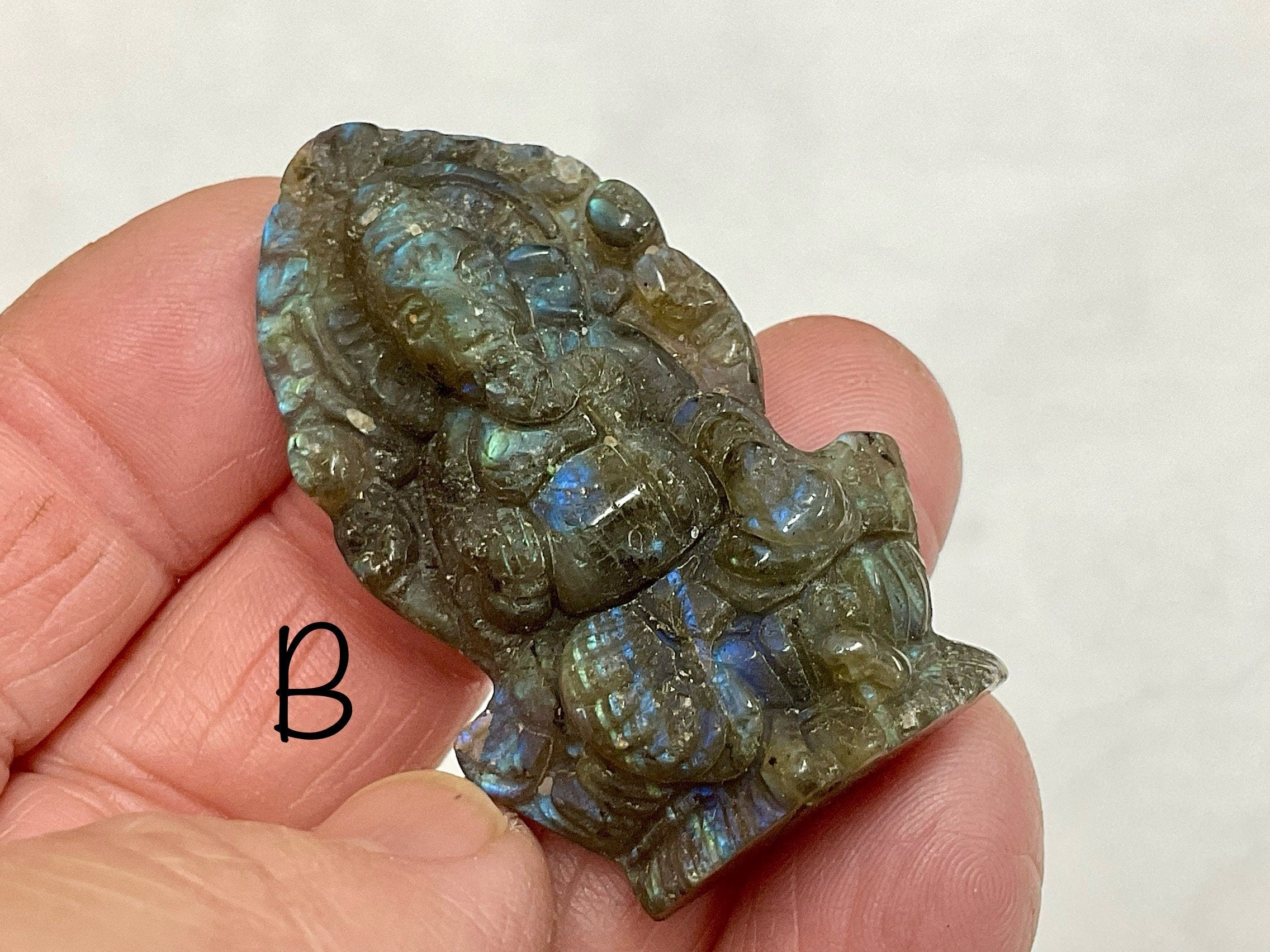 Labradorite Ganesha Carving Group 2