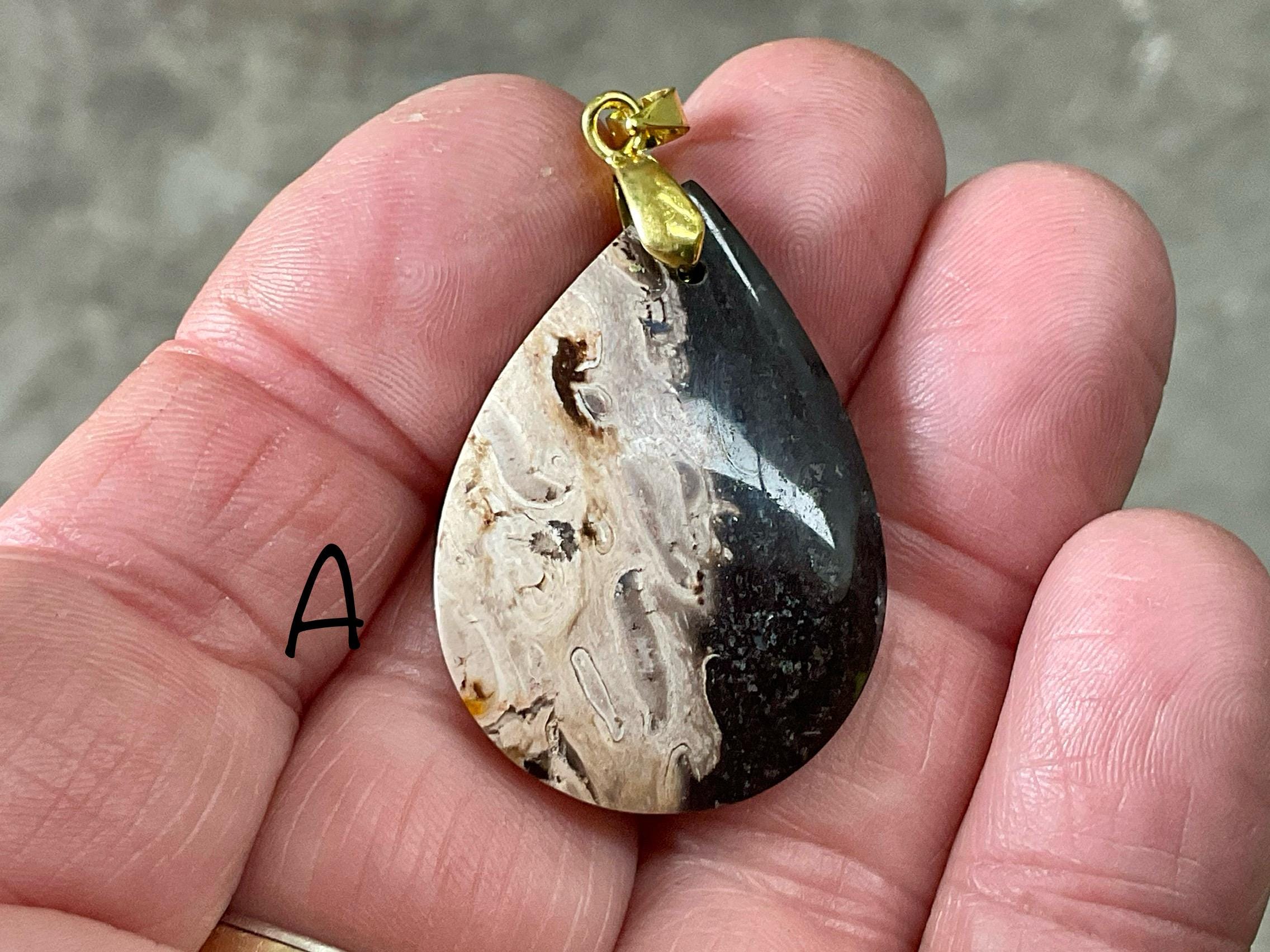 Indonesian Palm Root Cabochon Pendant Group 2
