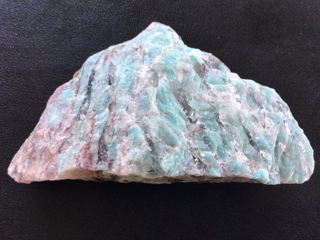 243g Amazonite Rough Chunk with Red Hematite staining 1E