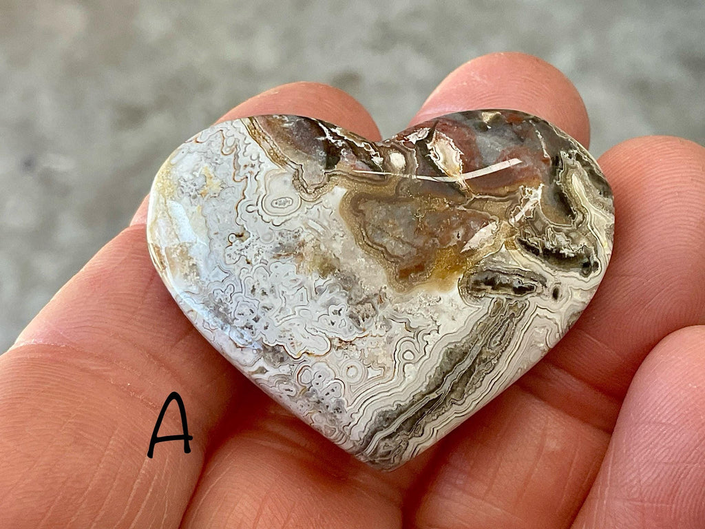 Mexican Crazy Lace Agate Heart Group 3