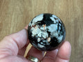 169g Black Flower Agate Sphere 2A