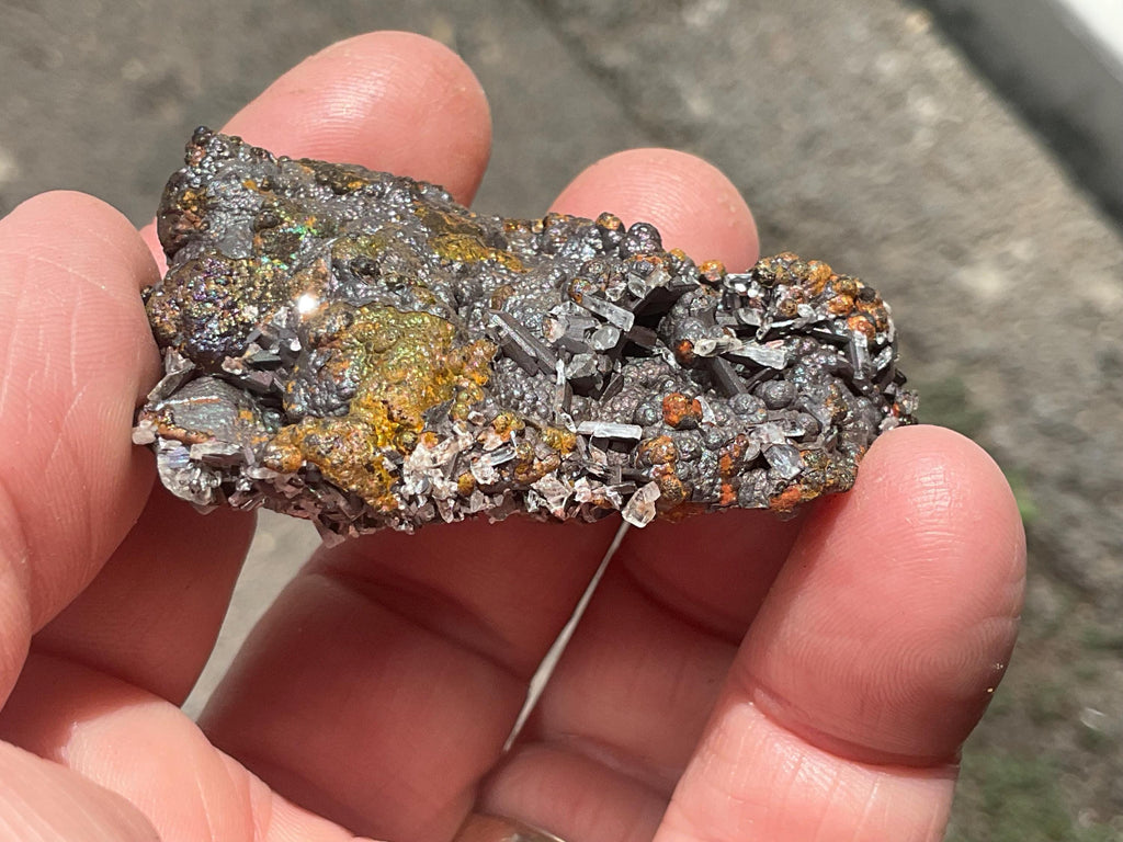 RESERVED FOR ANDREW** 40g Iridescent Goethite/Limonite with Selenite Crystals Specimen 5A from Hubei, China