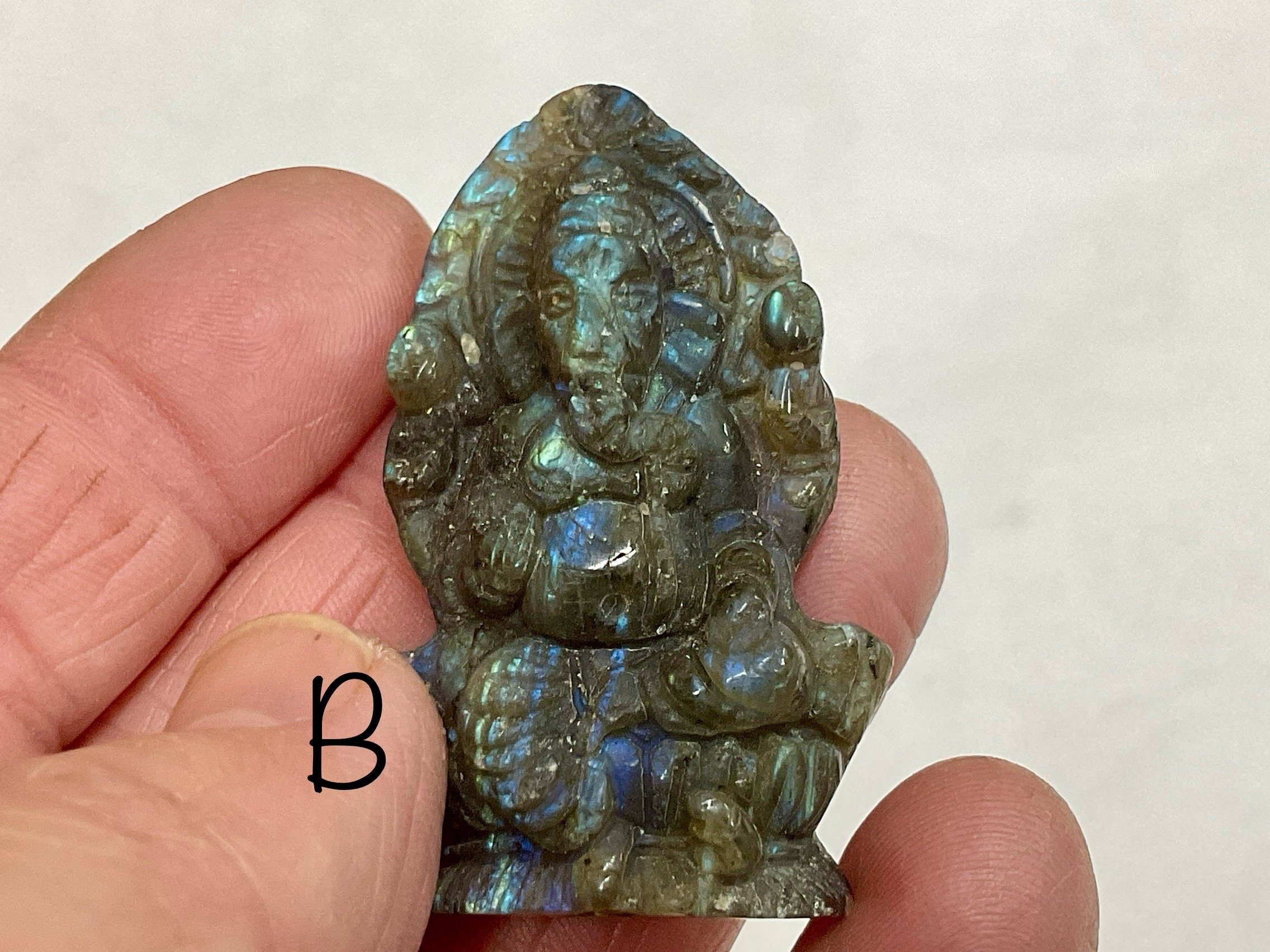 Labradorite Ganesha Carving Group 2