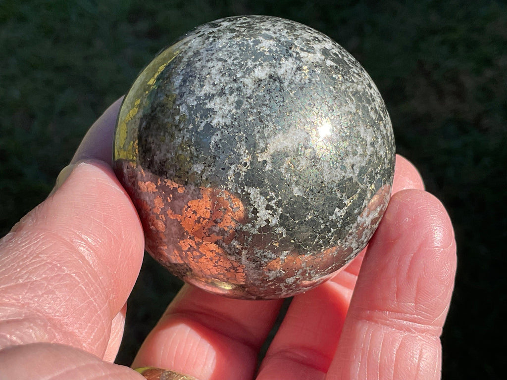 246g Cubic Pyrite in Quartz Sphere A