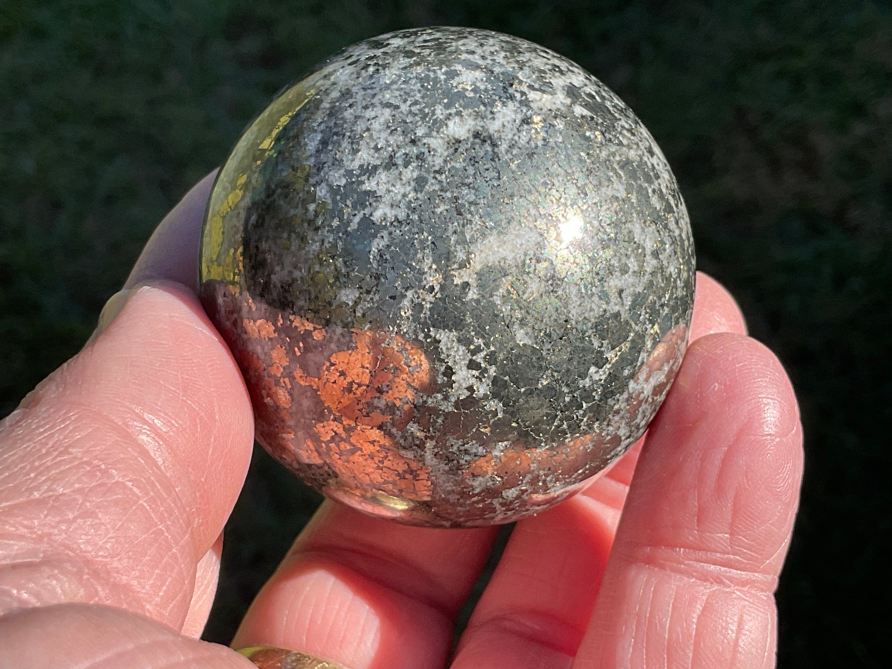 246g Cubic Pyrite in Quartz Sphere A