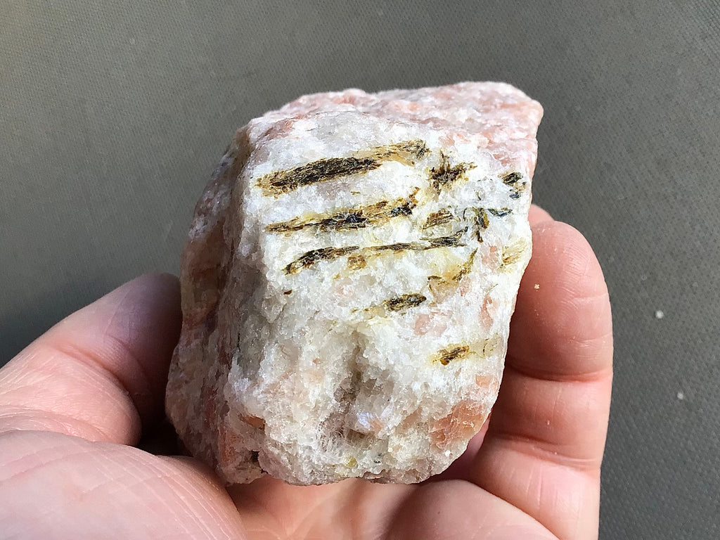 380g Sunstone with Biotite Mica Rough Piece C