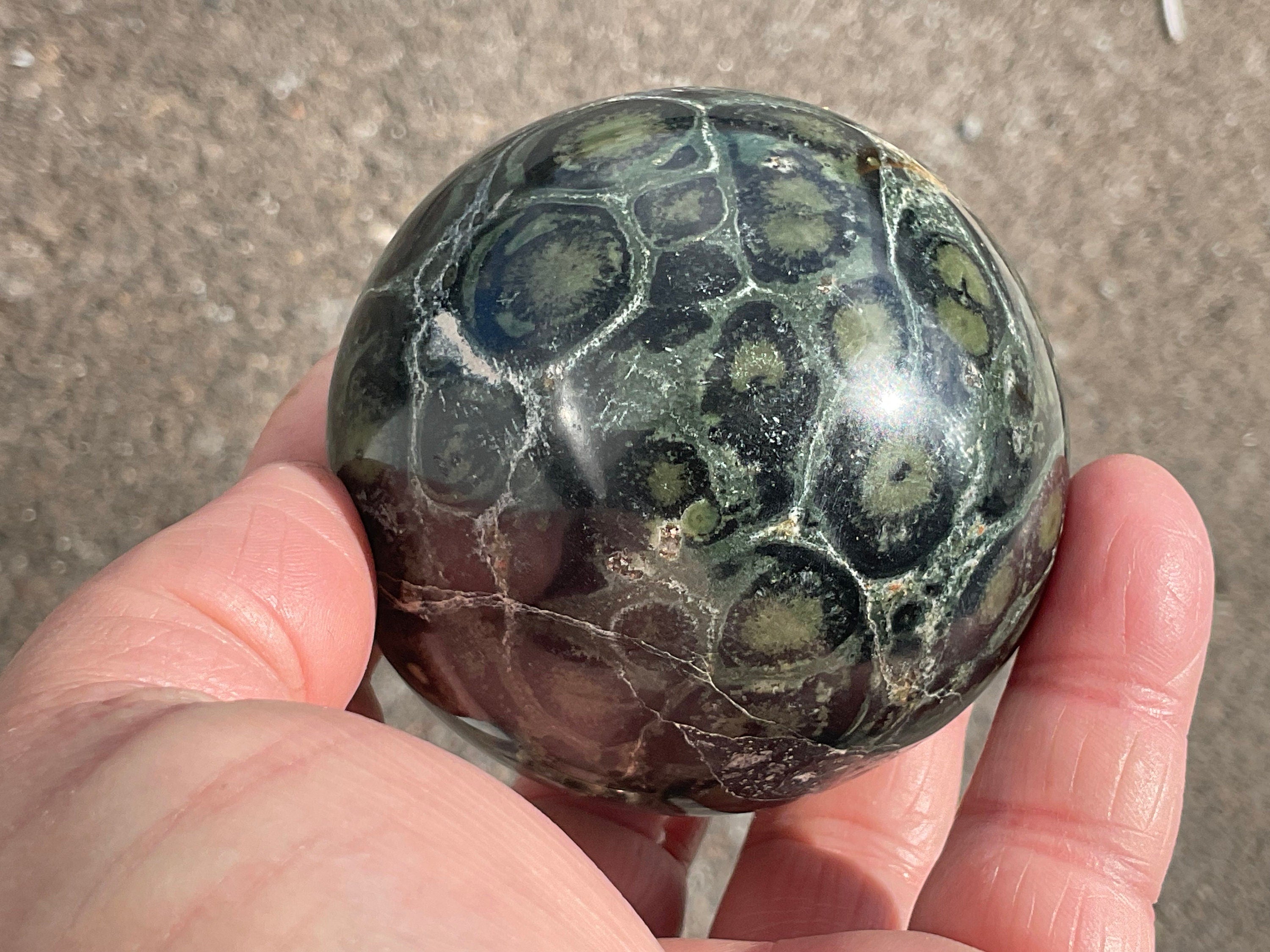 454g Kambaba Jasper Sphere 4A (Repaired)