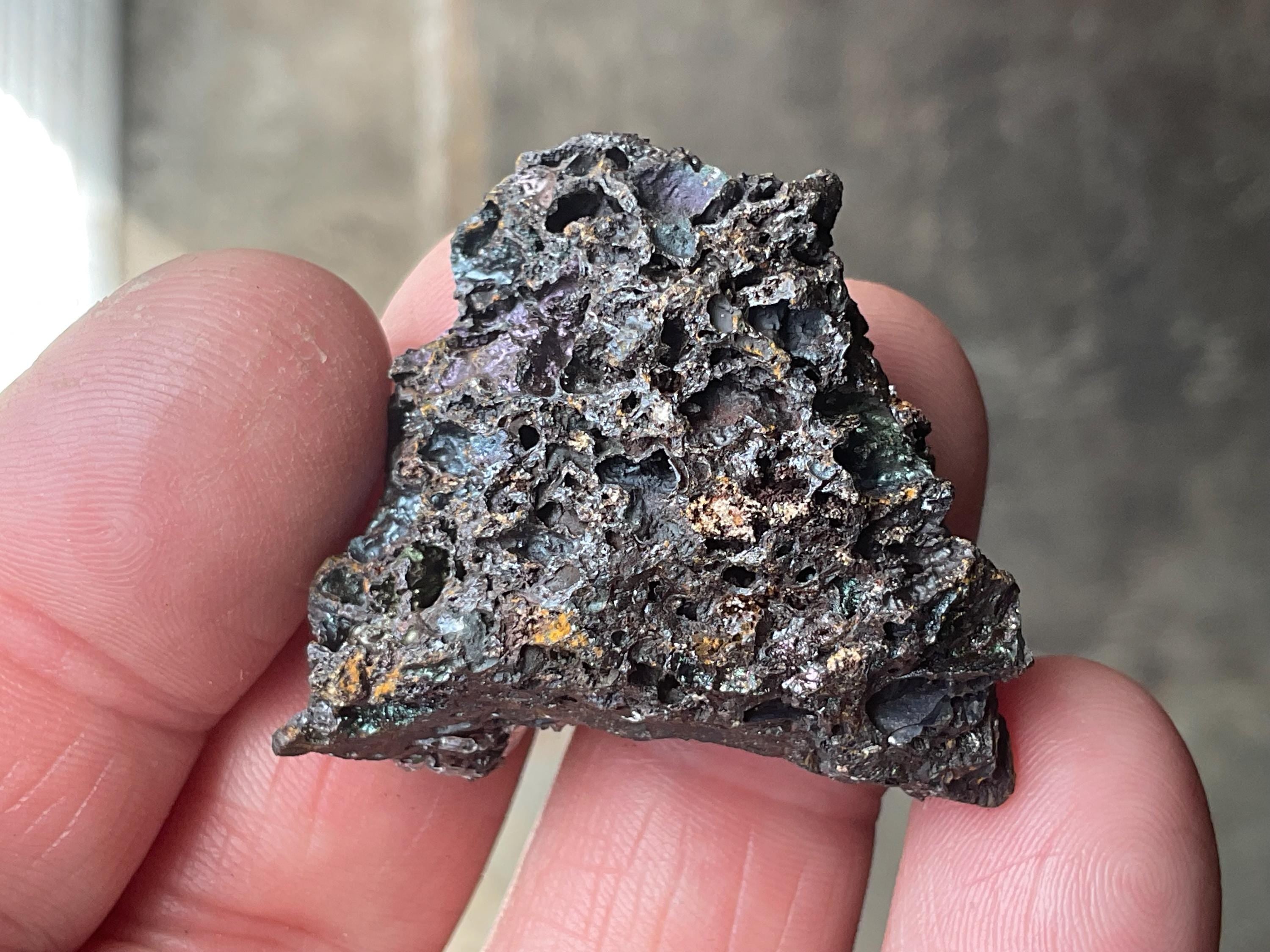18g Iridescent Goethite/Limonite with Selenite Crystals Specimen 2B from Hubei, China