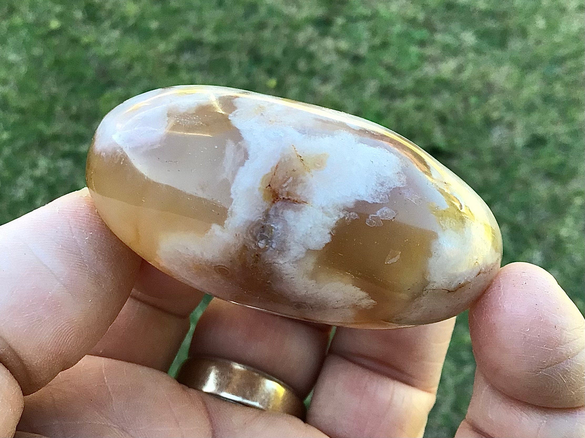 70g Flower Agate Palmstone 3C