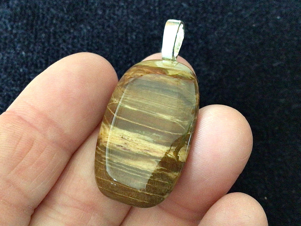 8g Petrified Wood Tumble Pendant 2A