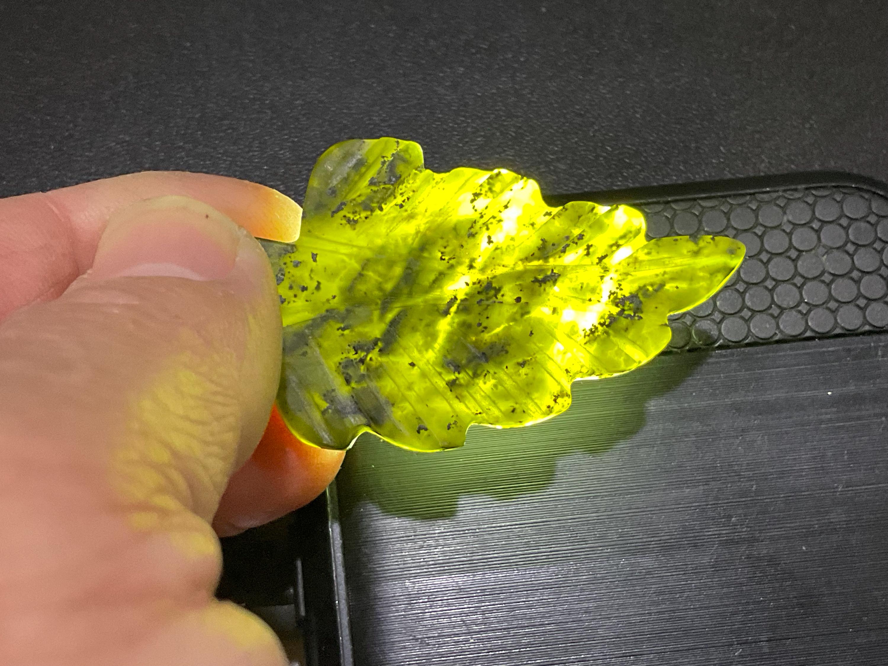 Dark Green Pakistan Asterite Drilled Leaf Pendant Group 4