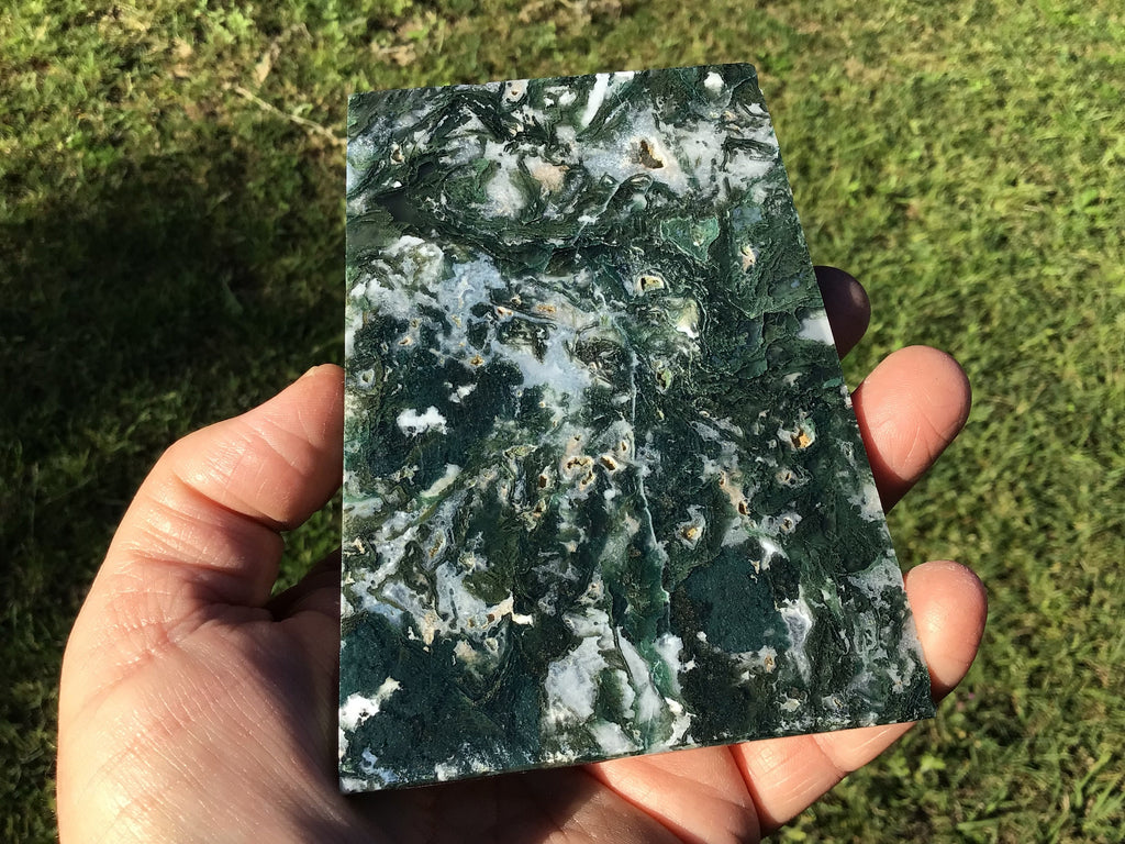 198g Moss Agate Polished Slab 4D