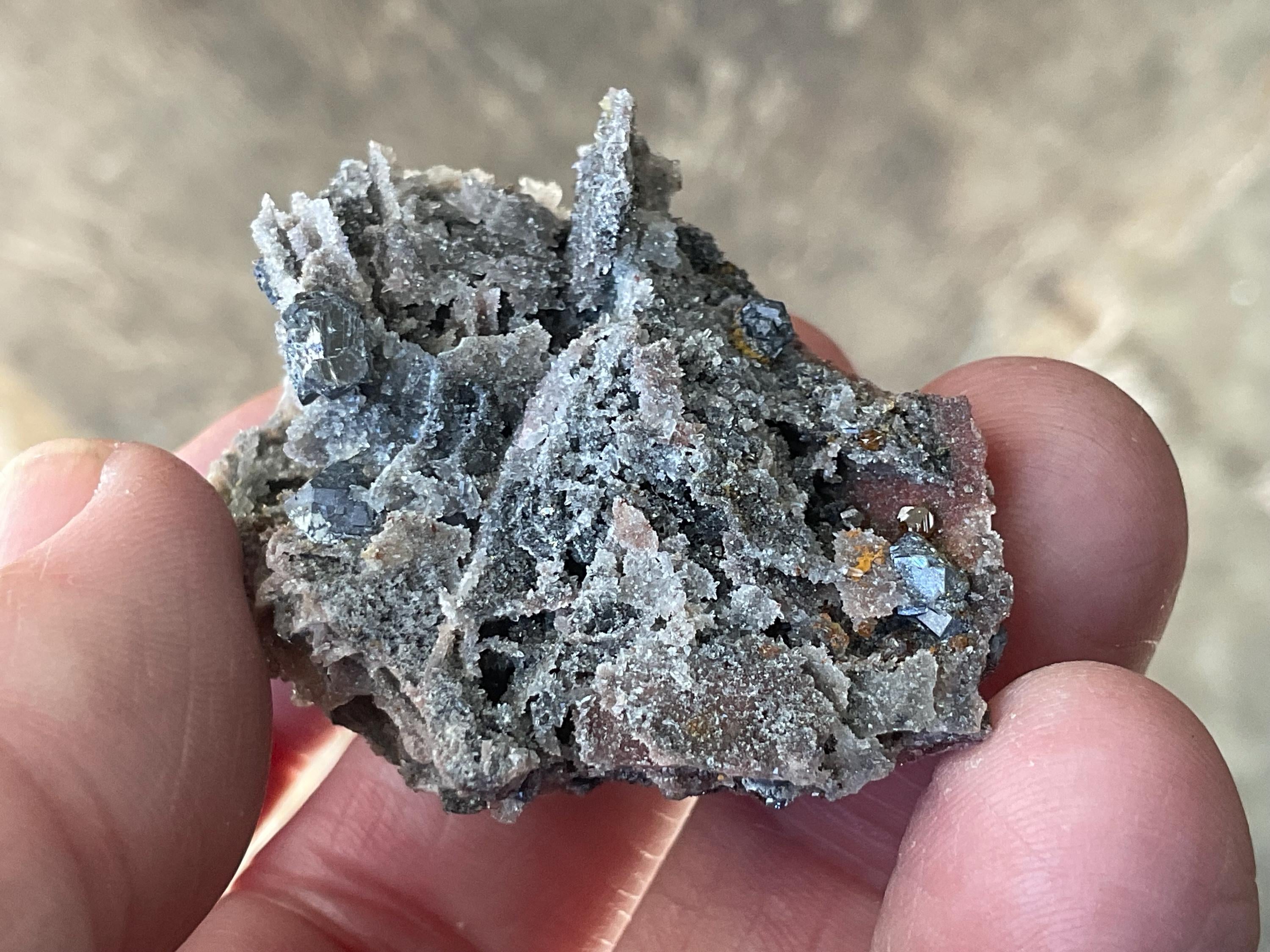 32g Sphalerite, Garnet, Galena Quartz Specimen 1B from Hunan, China