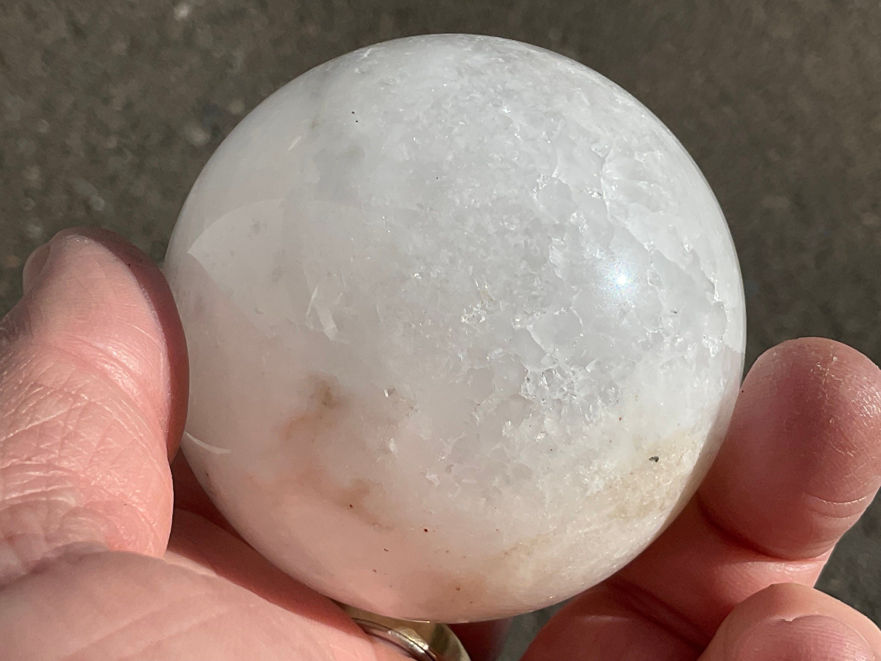 282g Clear Quartz Polished Geode Hollow Sphere B