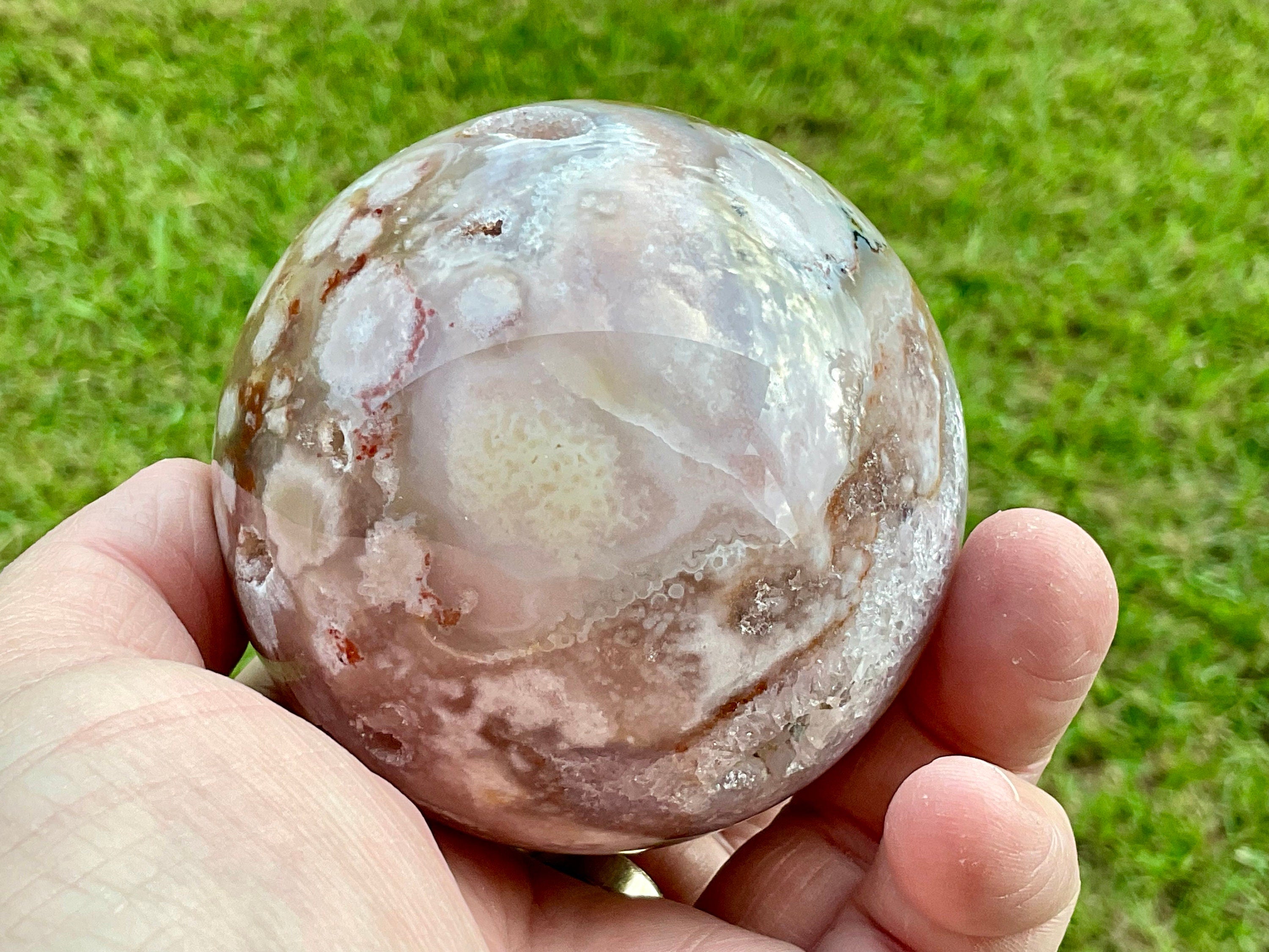549g Pink Amethyst Sphere 3A