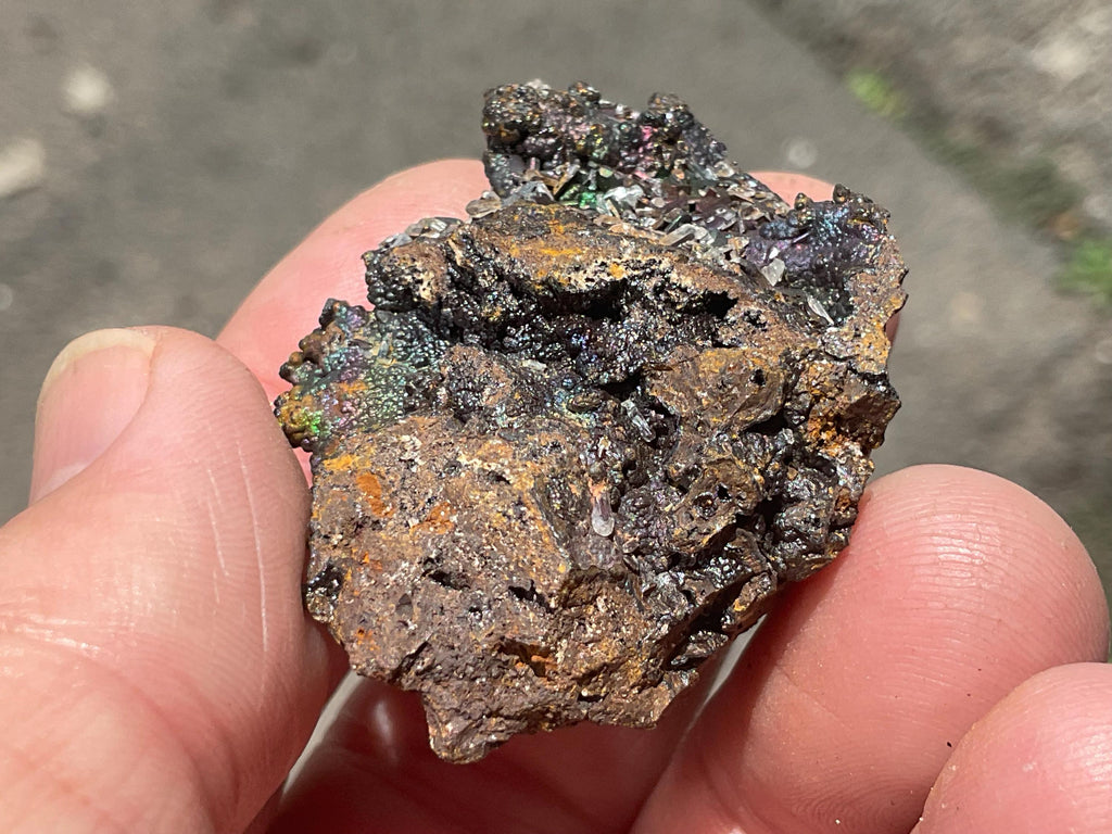 24g Iridescent Goethite/Limonite with Selenite Crystals Specimen 3A from Hubei, China