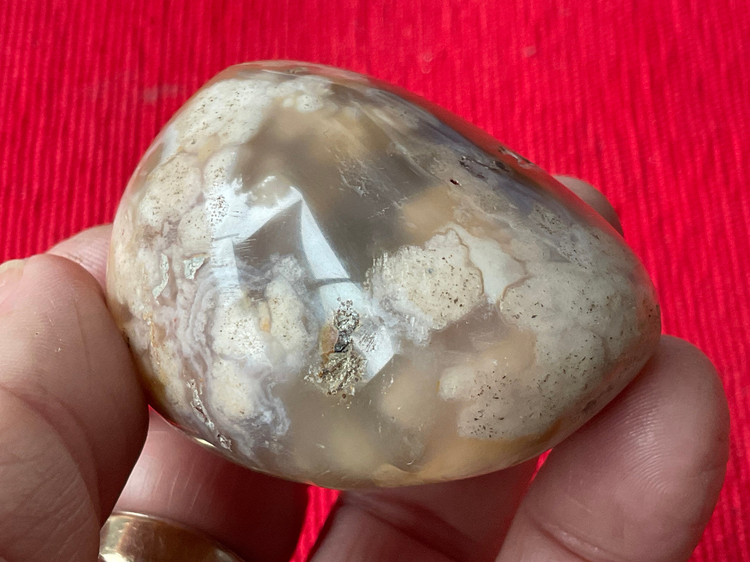 122g Flower Agate Palmstone 9B