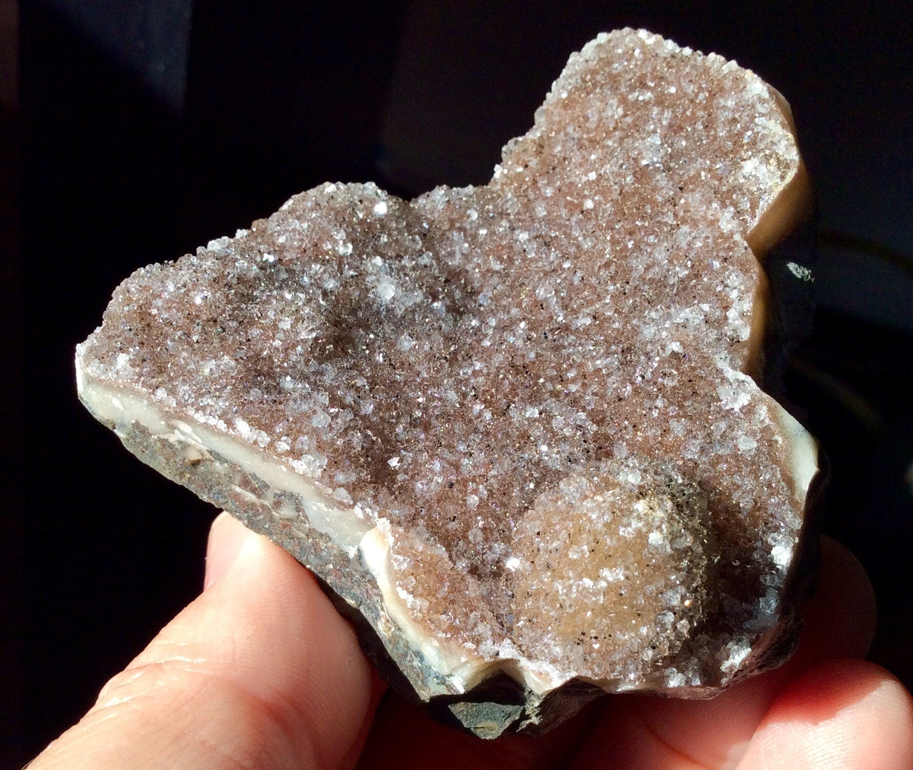 154g Light Brown Druzy Amethyst Geode Piece