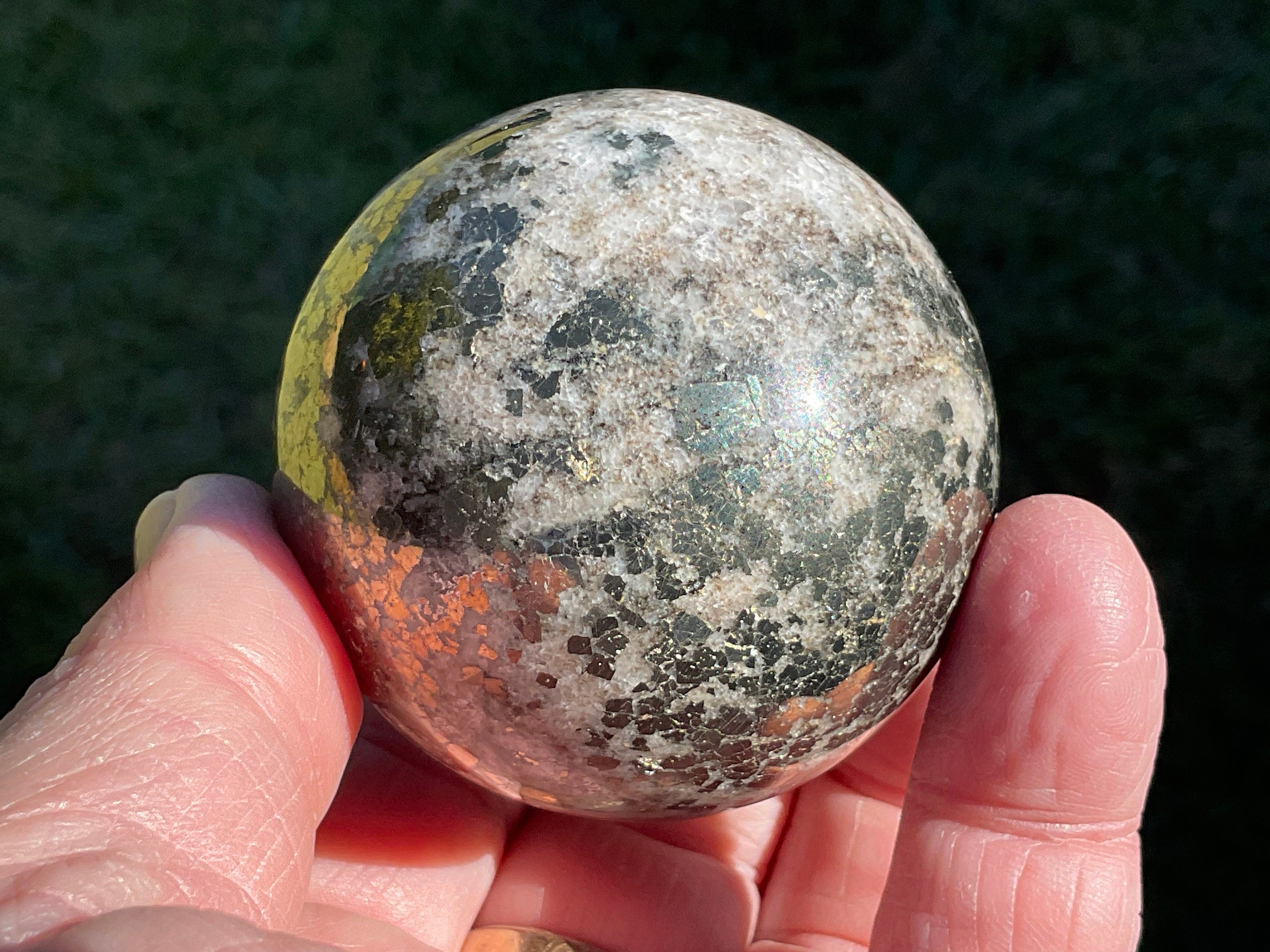312g Cubic Pyrite in Quartz Sphere C