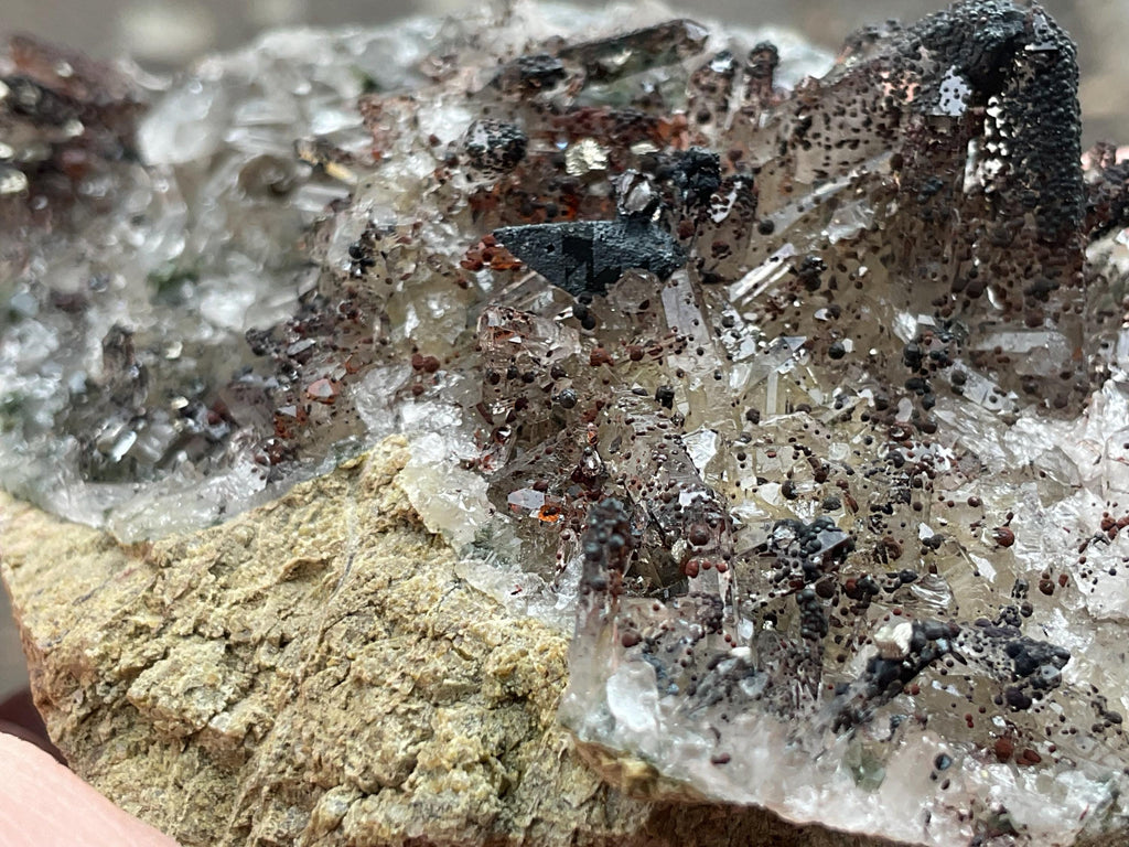 144g Quartz, Hematite and Chlorite Included Quartz Cluster C from Fujian, China
