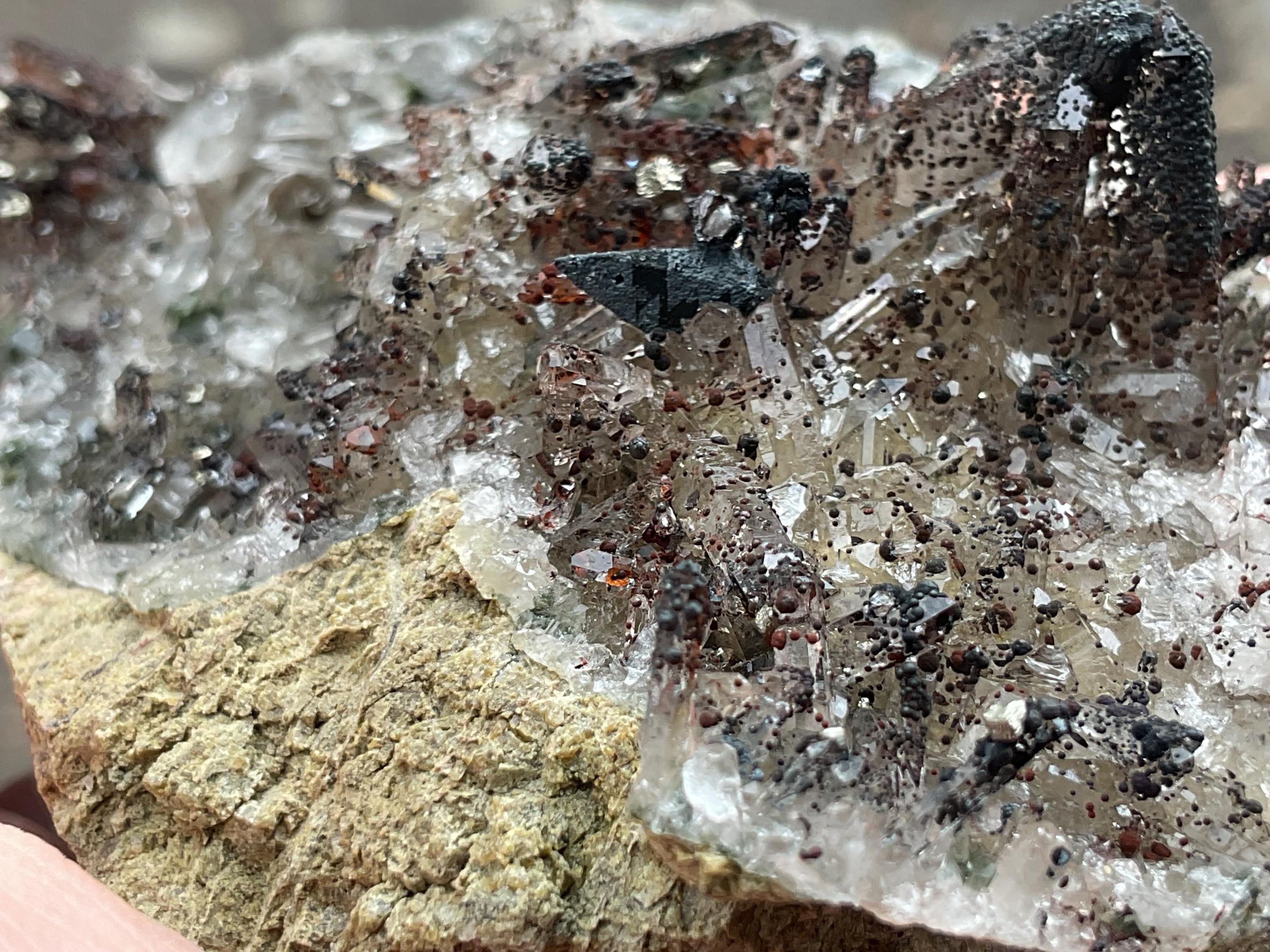 144g Quartz, Hematite and Chlorite Included Quartz Cluster C from Fujian, China