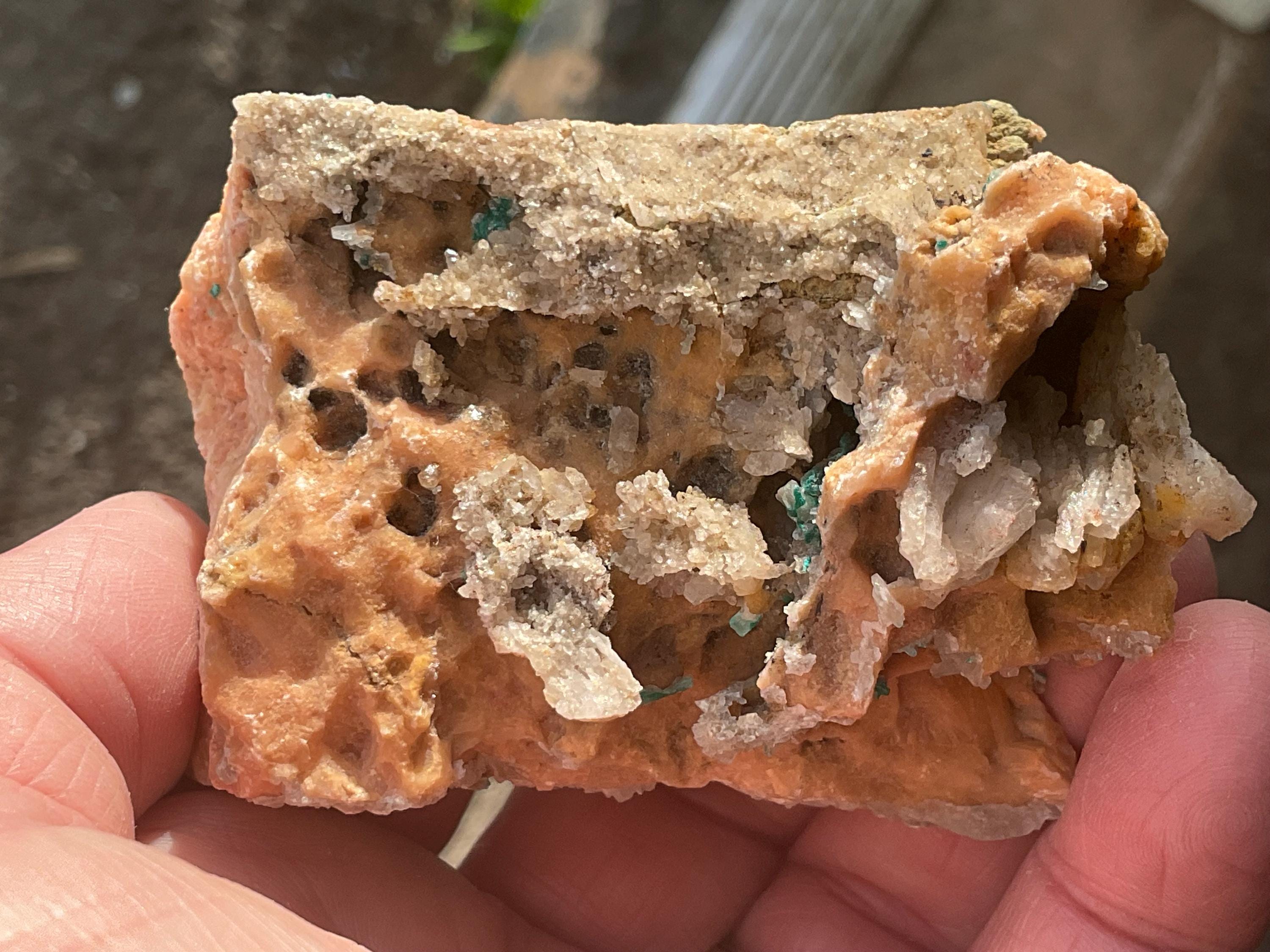 278g Malachite and Selenite on Dolomite Matrix Specimen 2B