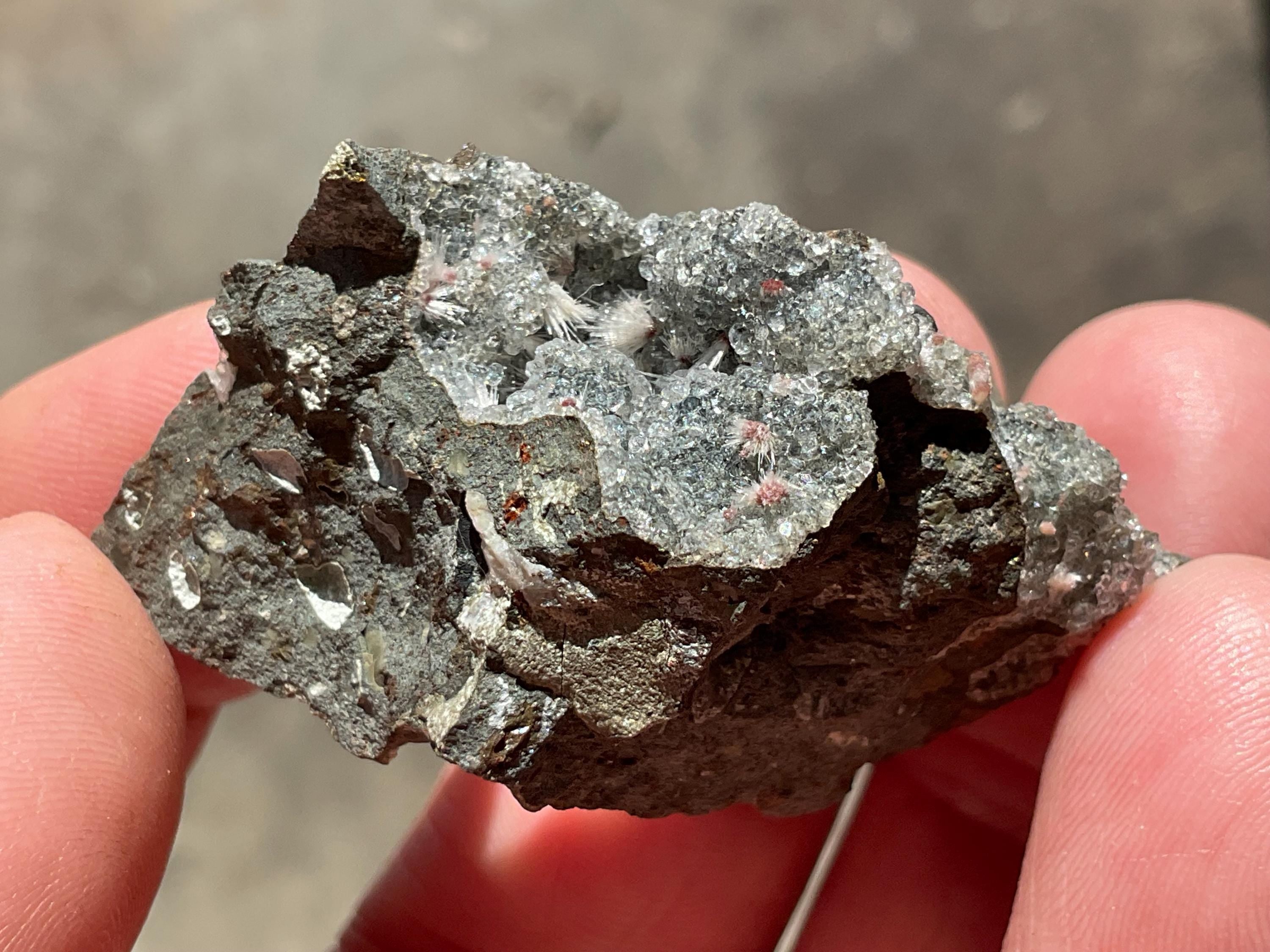 22g Analcime with Natrolite (Pink Seed) Specimen
