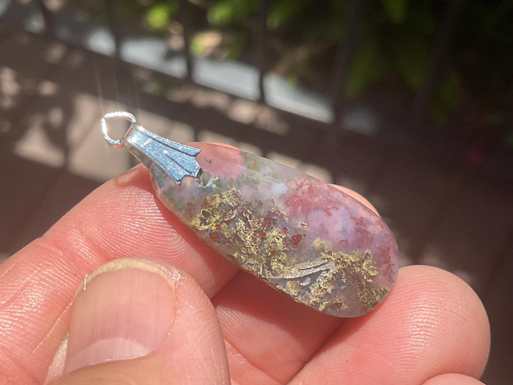 4g Moss Agate Pendant 1B