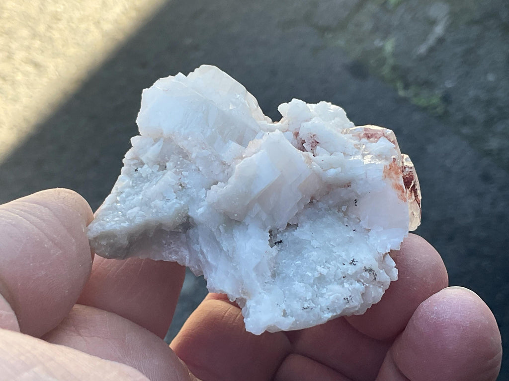 104g White Dolomite on White Calcite Specimen A from Hunan, China