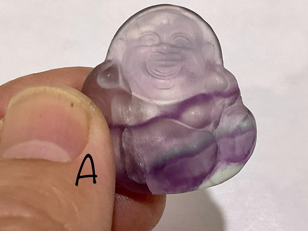 Matt Finish Rainbow Fluorite Buddha Carving Group 1