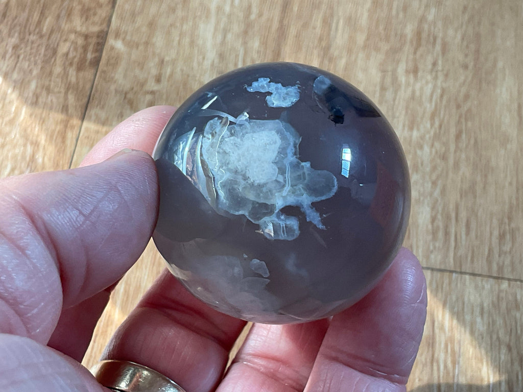 130g Flower Agate Sphere 3A