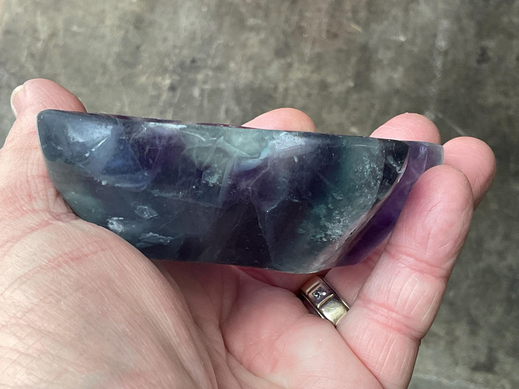 280g Rainbow Fluorite Freeform Bowl 2A