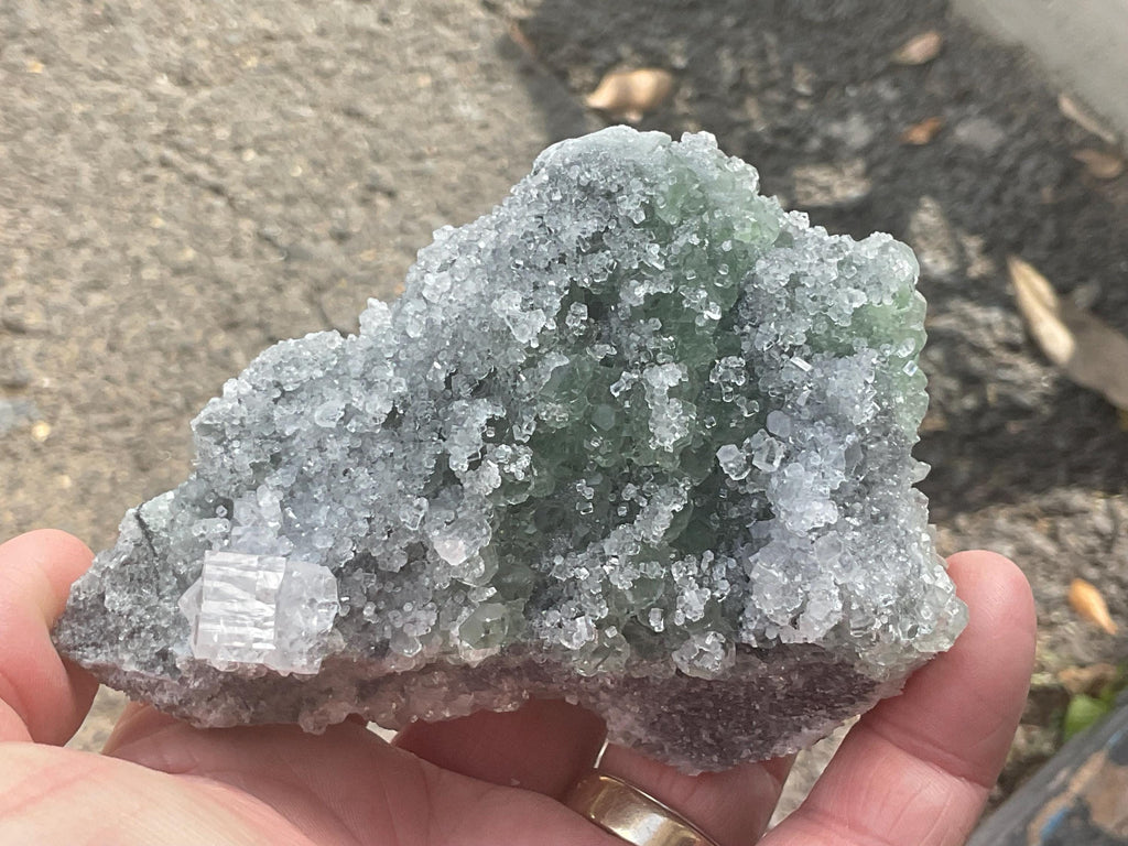356g Clear Columnar Calcite with Quartz and Fluorite from Fujian, China