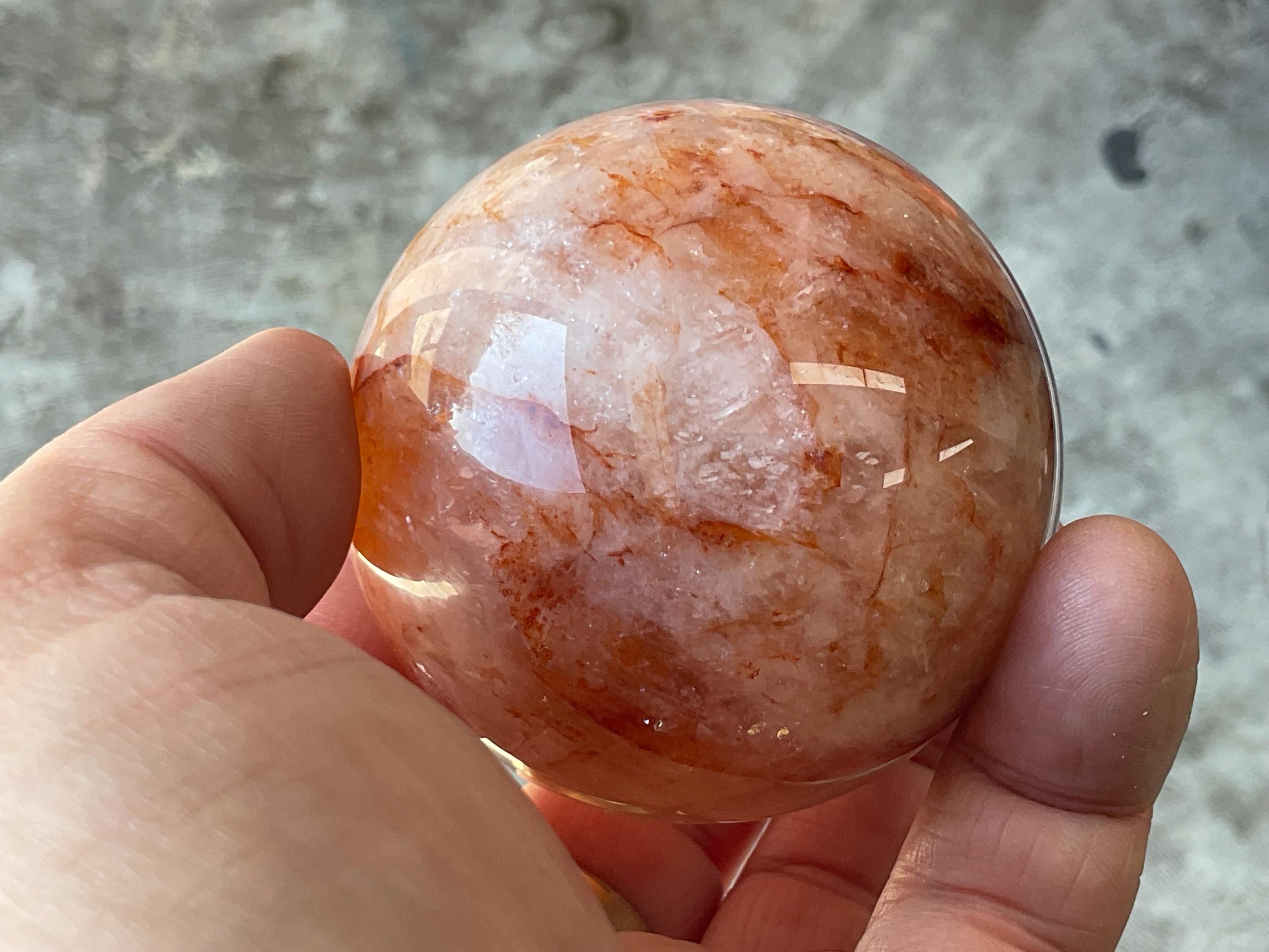 310g Fire Quartz (Hematite Quartz) Sphere 2B