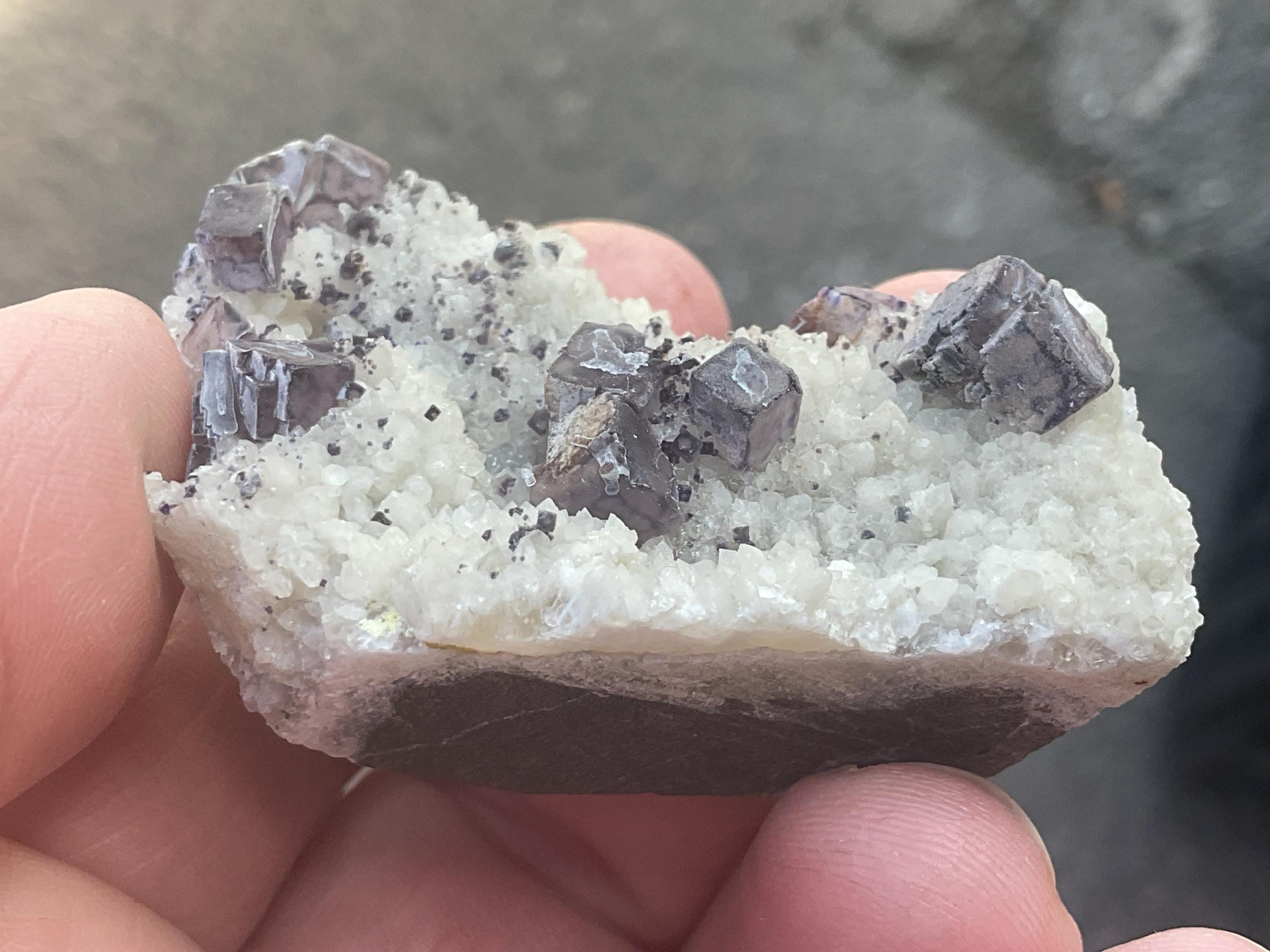 52g Lavender QR Code Fluorite Specimen 4B