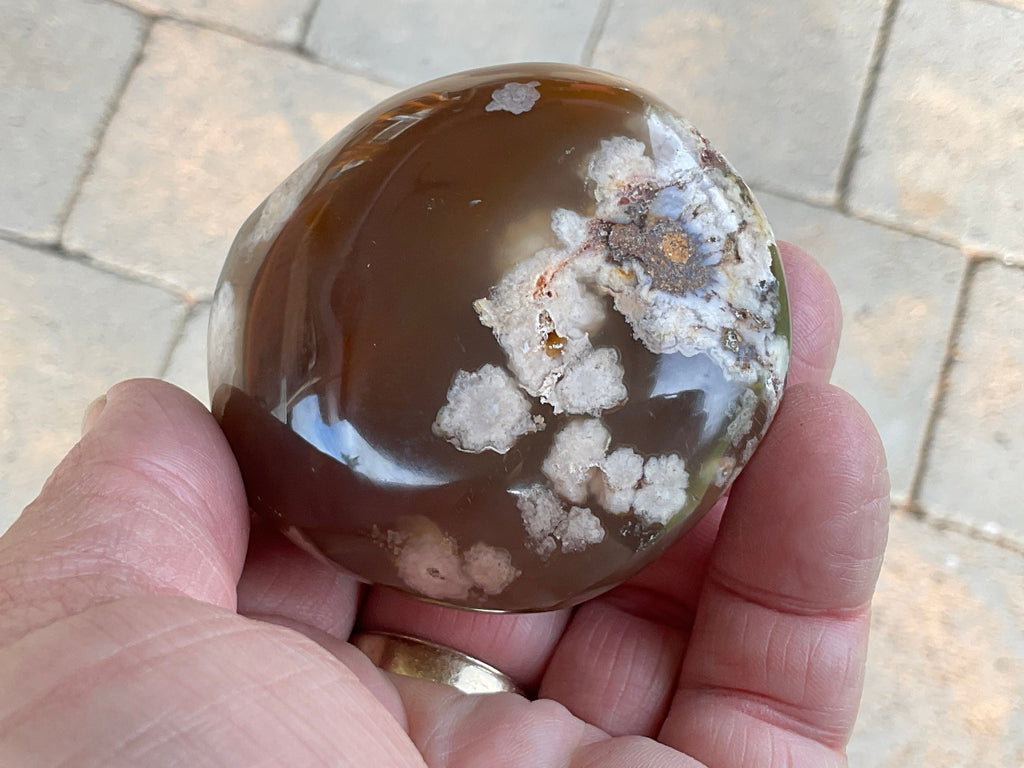 178g Flower Agate Palmstone 11B