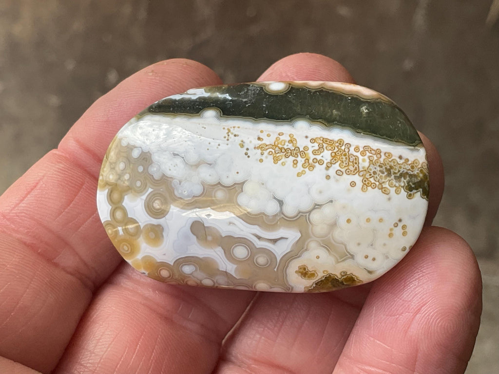 38g 8th Vein Ocean Jasper Palmstone 3A