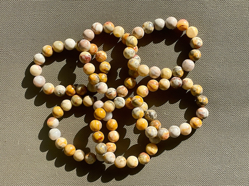 Mexican Crazy Lace Agate 12mm Bead Bracelet
