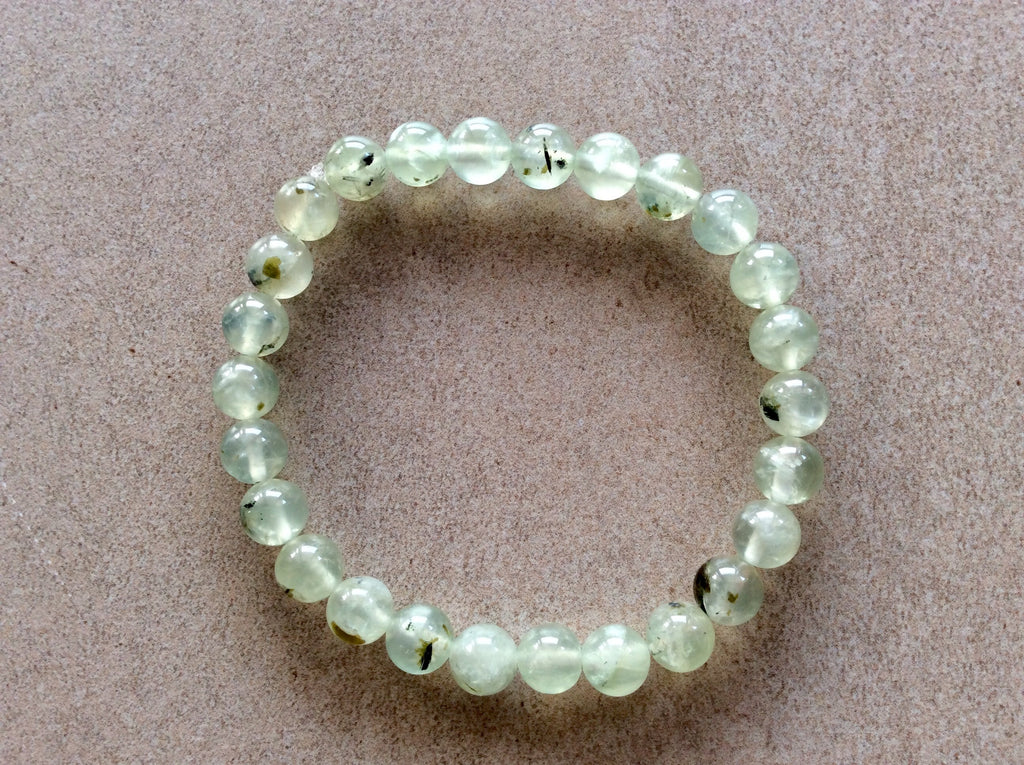 8mm Prehnite with Epidote Bracelet