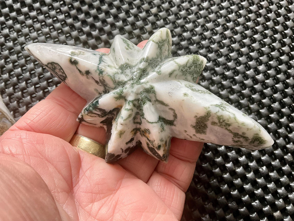 120g Moss Agate Polaris with stand 2C