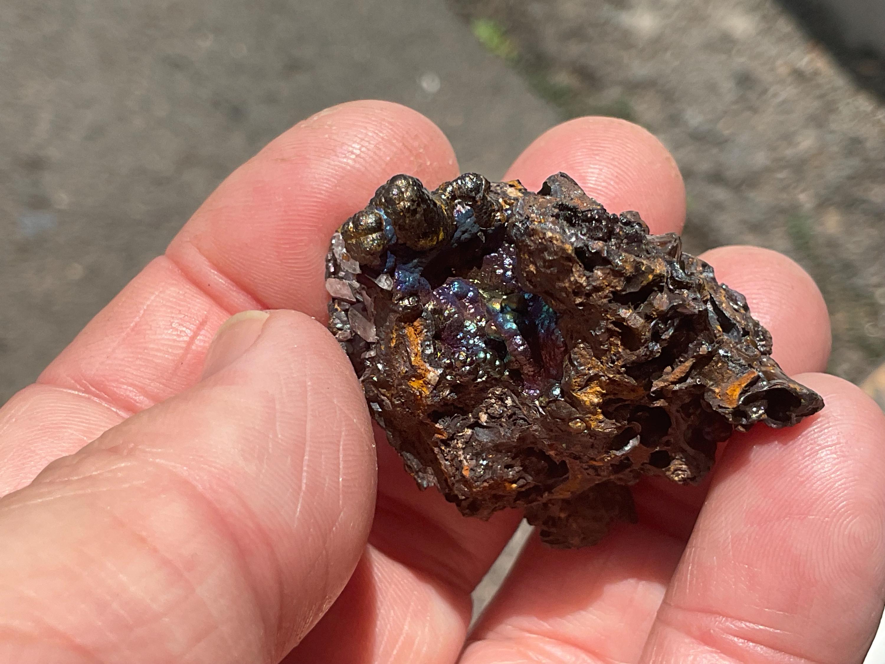 34g Iridescent Goethite/Limonite with Selenite Crystals Specimen 4B from Hubei, China